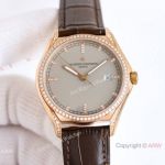 Swiss Copy Vacheron Constantin Geneve Fiftysix TWF Gray Dial Rose Gold Watches